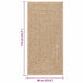 Vloerkleed ZIZUR beige binnen en buiten 60x110 cm jute look