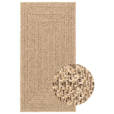 Vloerkleed ZIZUR beige binnen en buiten 80x250 cm jute look