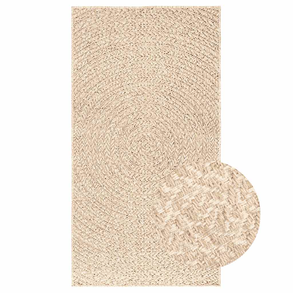 Vloerkleed ZIZUR beige binnen en buiten 80x150 cm jute look