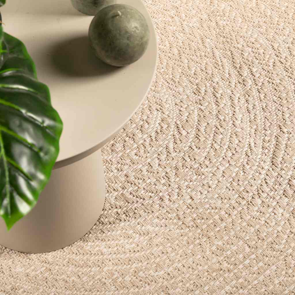 Vloerkleed ZIZUR beige binnen en buiten 140x200 cm jute look