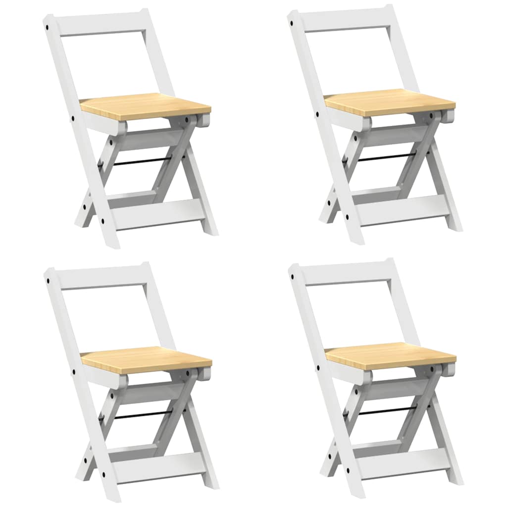 Eetkamerstoelen 4 st Corona inklapbaar massief grenenhout wit