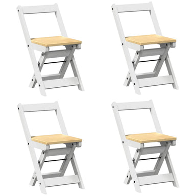 Eetkamerstoelen 4 st Corona inklapbaar massief grenenhout wit