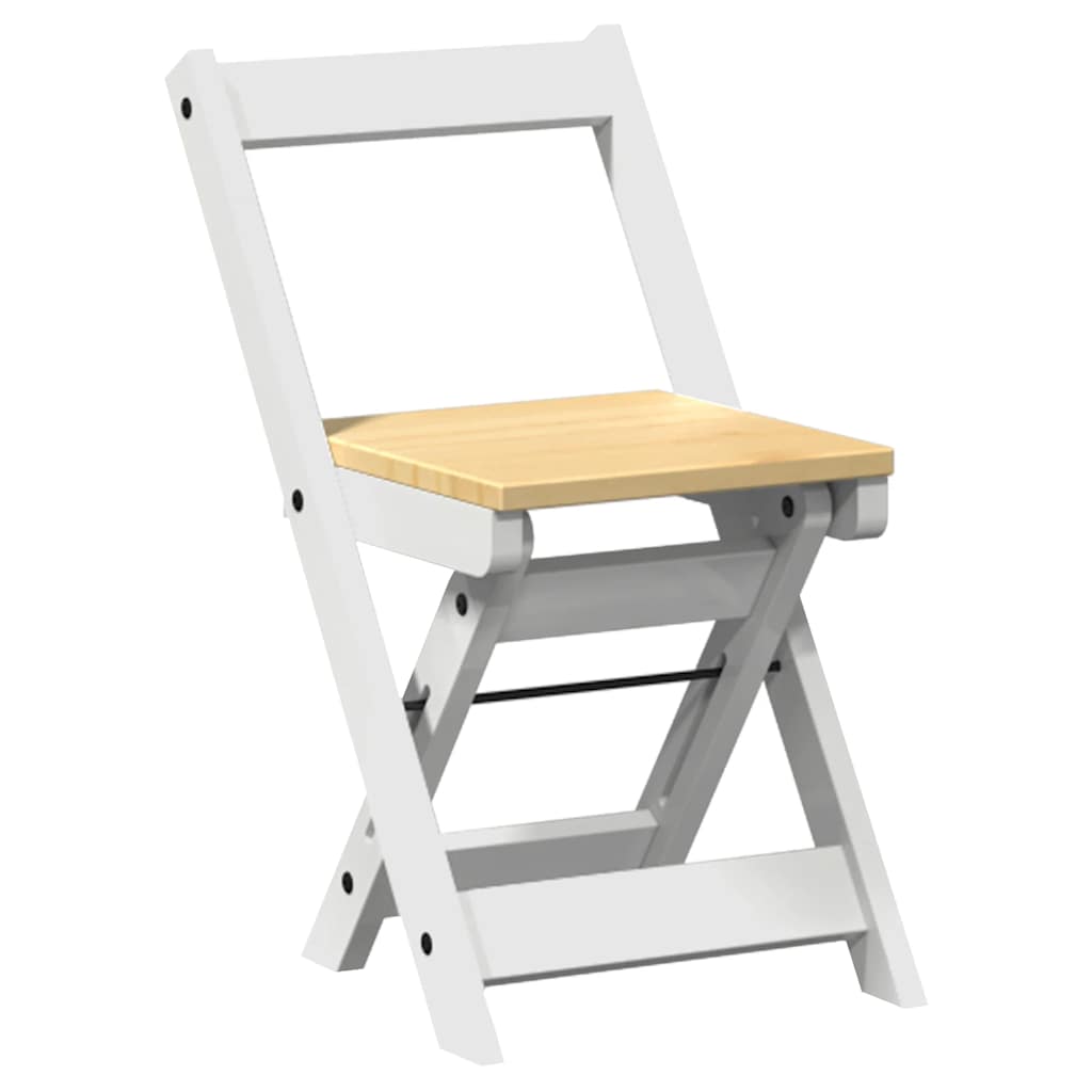 Eetkamerstoelen 4 st Corona inklapbaar massief grenenhout wit