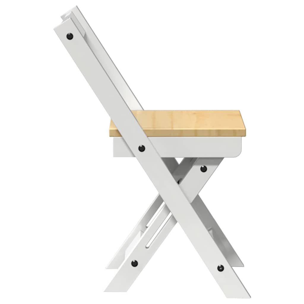Eetkamerstoelen 4 st Corona inklapbaar massief grenenhout wit