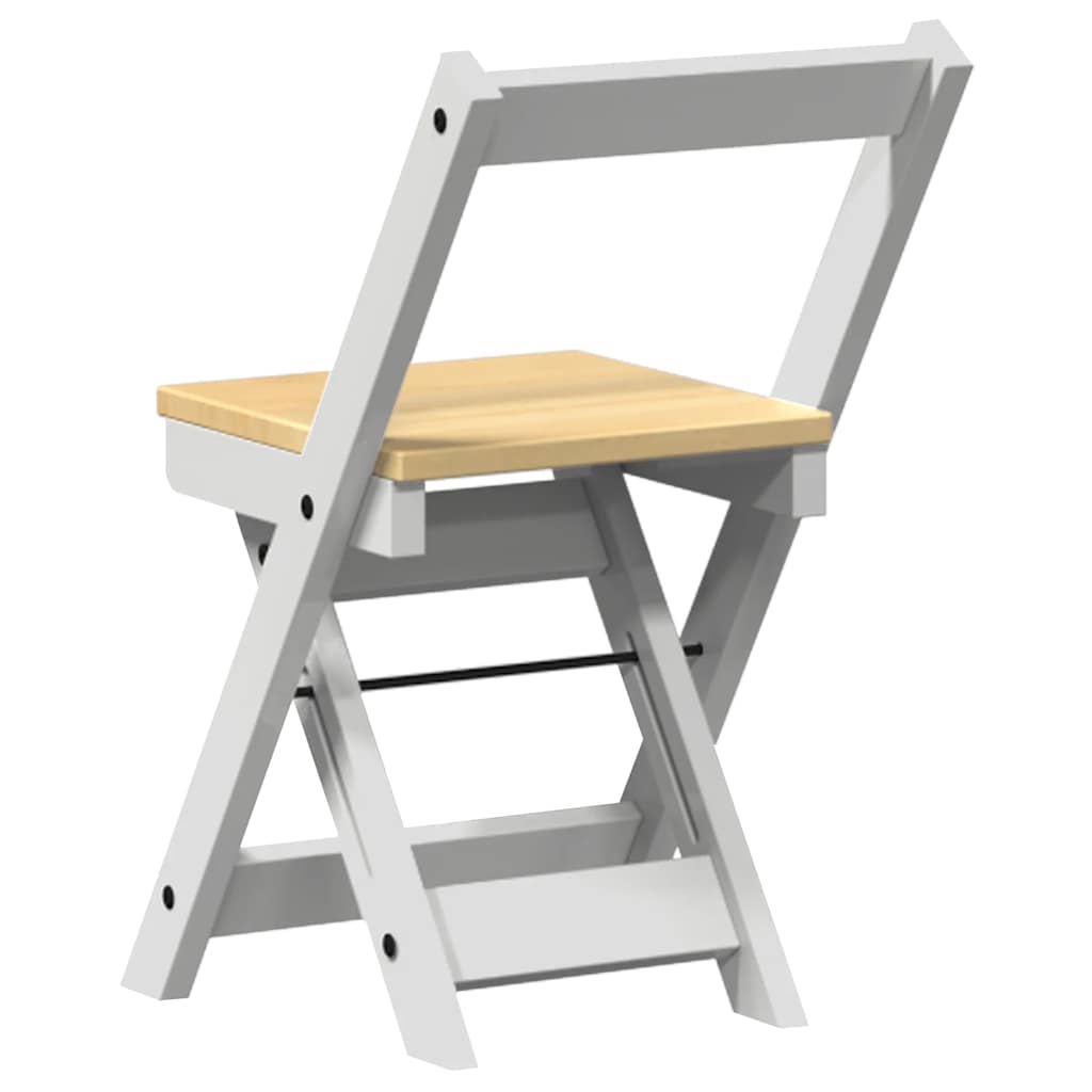 Eetkamerstoelen 4 st Corona inklapbaar massief grenenhout wit