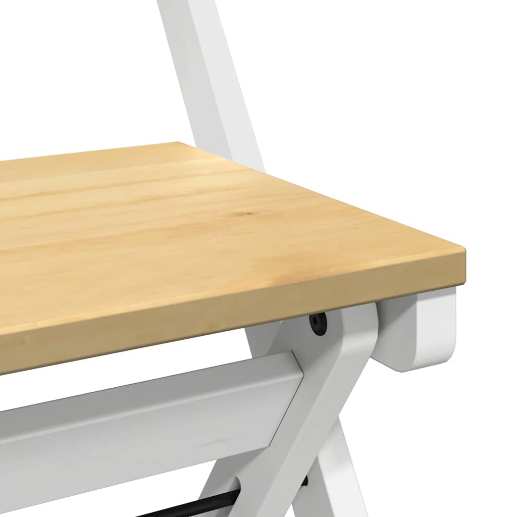 Eetkamerstoelen 4 st Corona inklapbaar massief grenenhout wit
