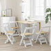 Eetkamerstoelen 4 st Corona inklapbaar massief grenenhout wit