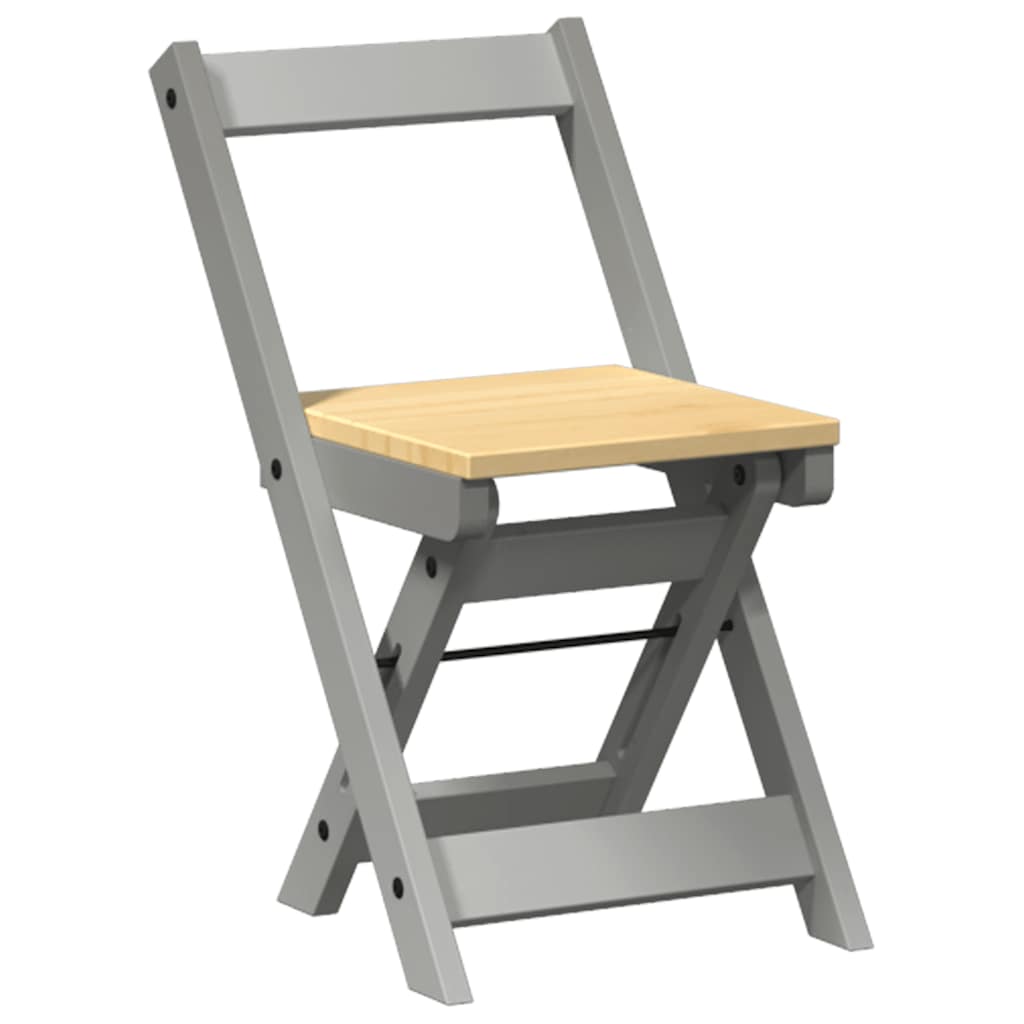 Eetkamerstoelen 4 st Corona inklapbaar massief grenenhout grijs