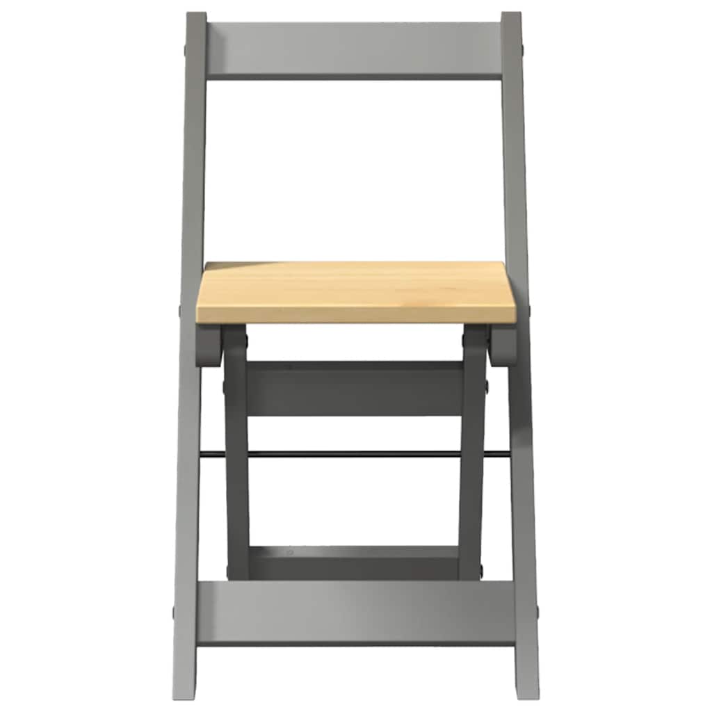Eetkamerstoelen 4 st Corona inklapbaar massief grenenhout grijs