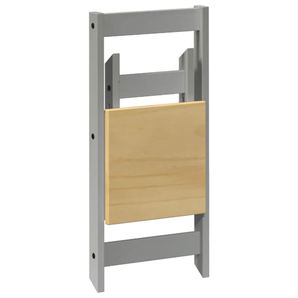 Eetkamerstoelen 4 st Corona inklapbaar massief grenenhout grijs