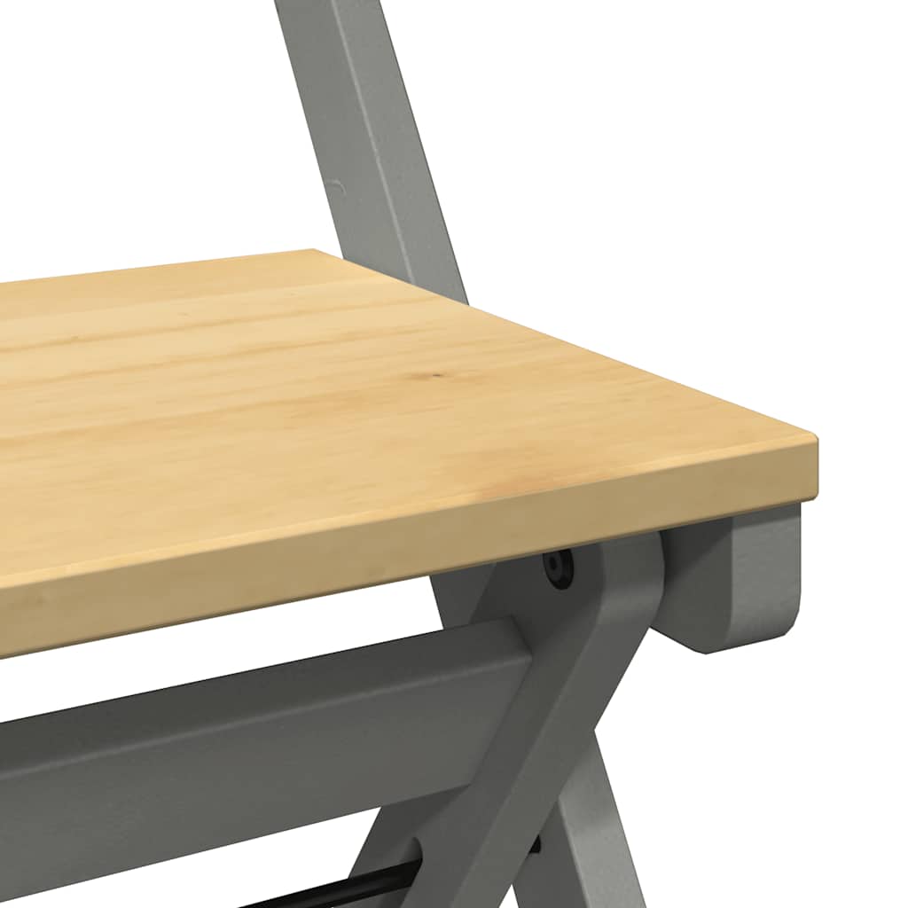 Eetkamerstoelen 4 st Corona inklapbaar massief grenenhout grijs