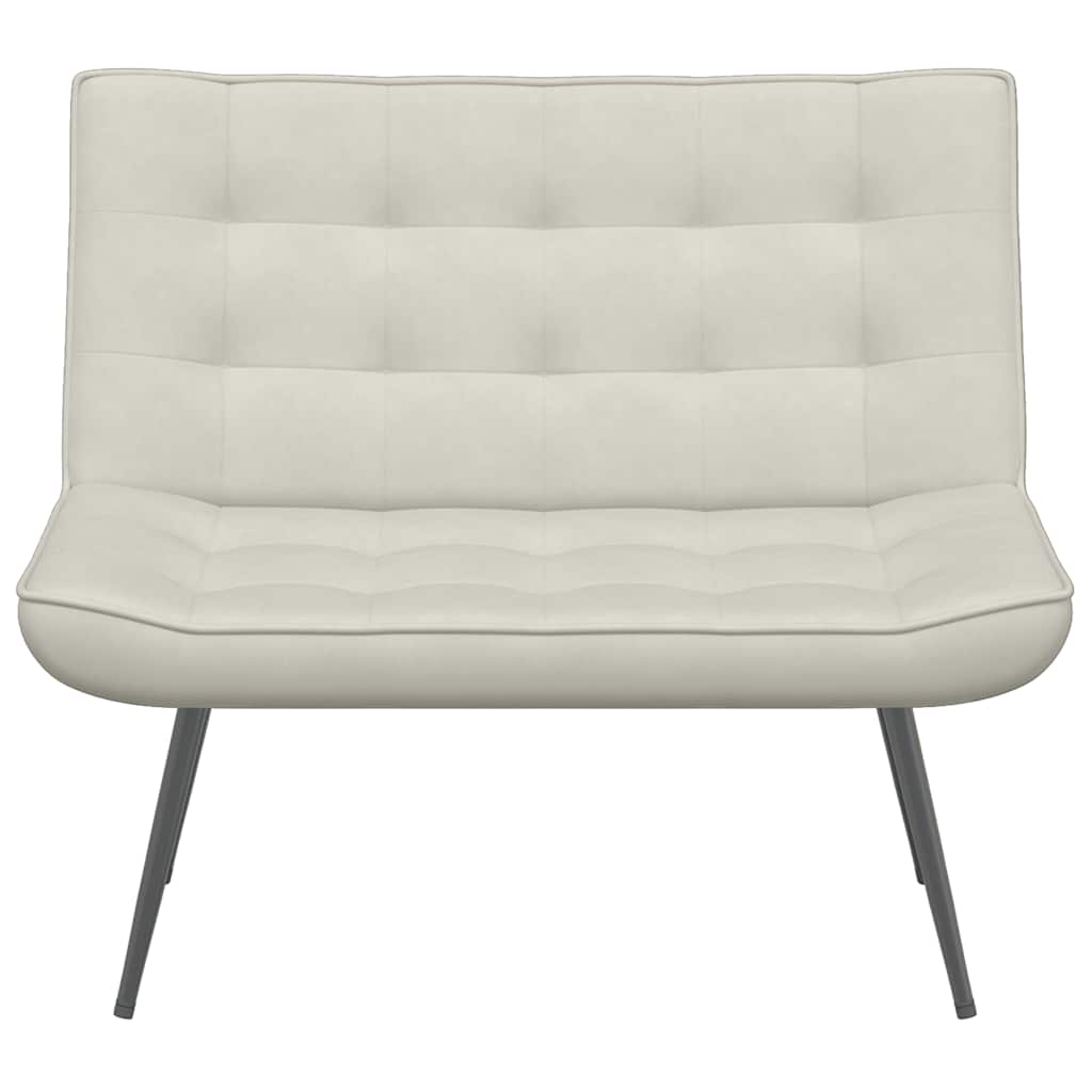 Bankje 110x74x84 cm fluweel crèmekleurig