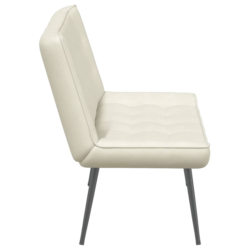 Bankje 110x74x84 cm fluweel crèmekleurig