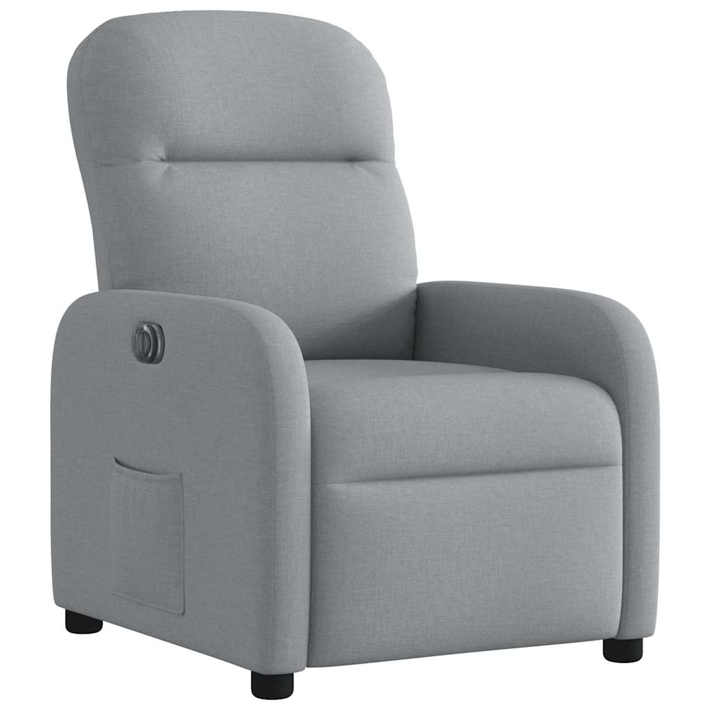 Fauteuil elektrisch verstelbaar stof lichtgrijs