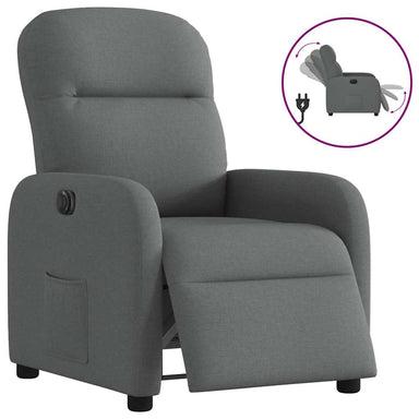 Fauteuil elektrisch verstelbaar stof donkergrijs