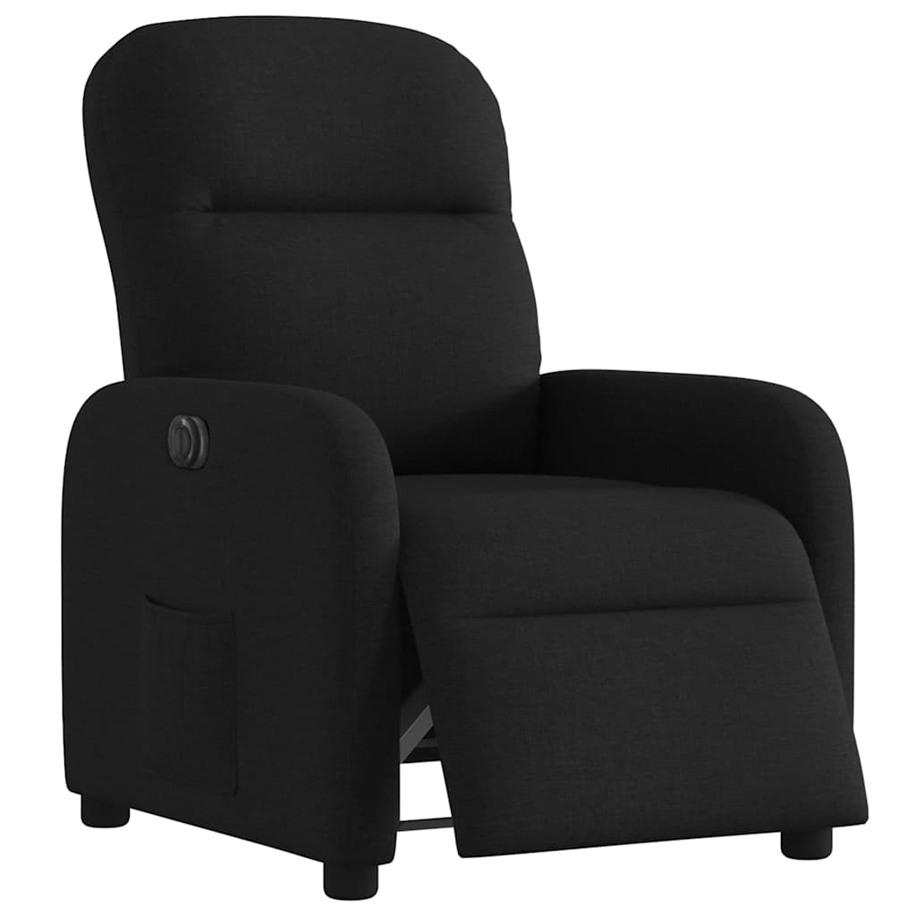 Fauteuil verstelbaar elektrisch stof zwart