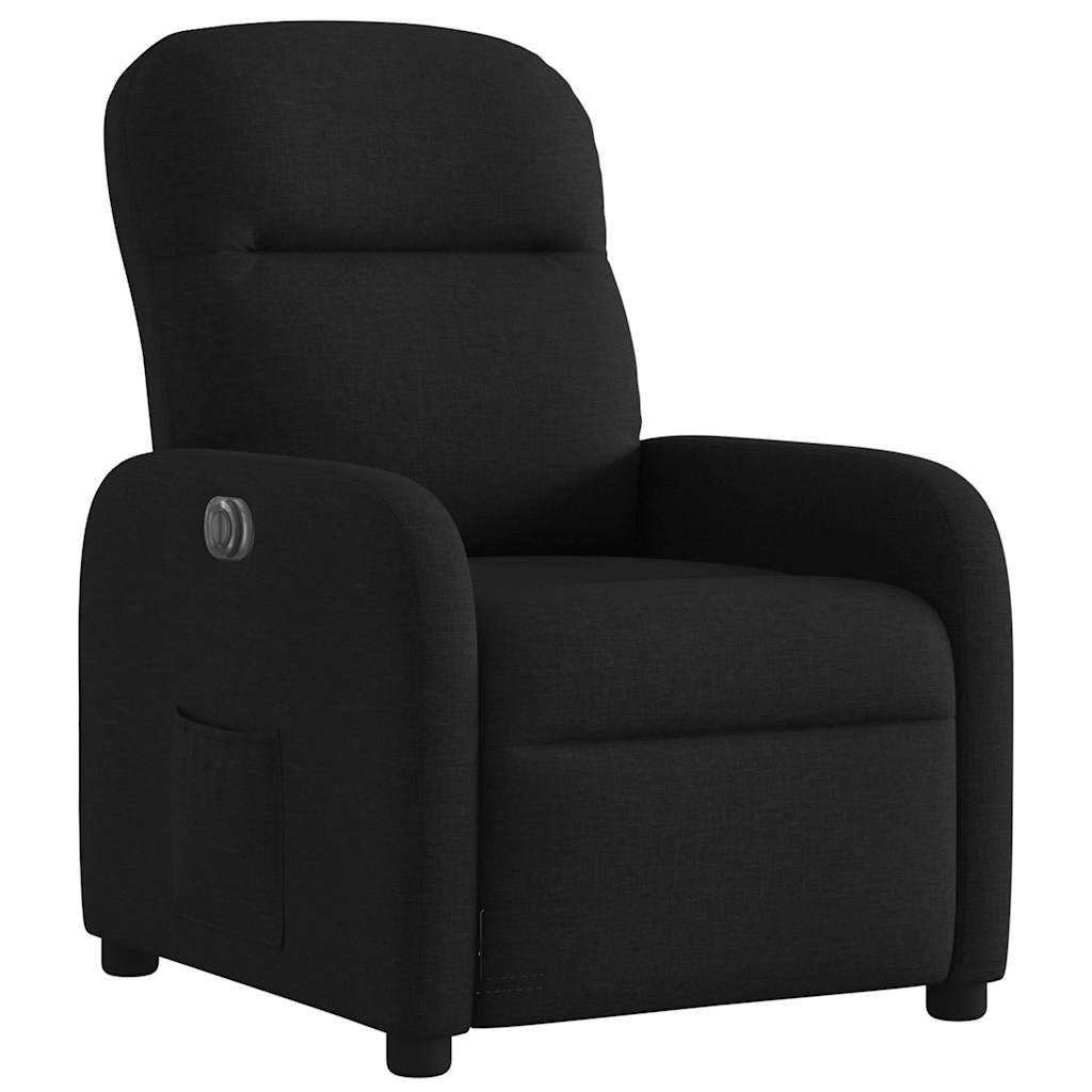 Fauteuil verstelbaar elektrisch stof zwart