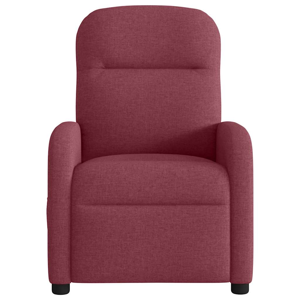 Fauteuil verstelbaar elektrisch stof wijnrood