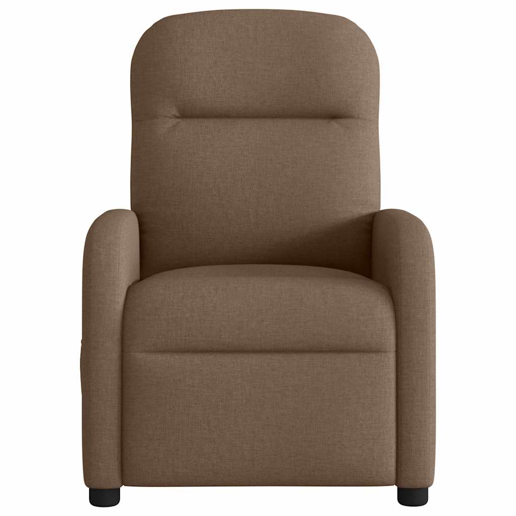 Fauteuil verstelbaar elektrisch stof bruin