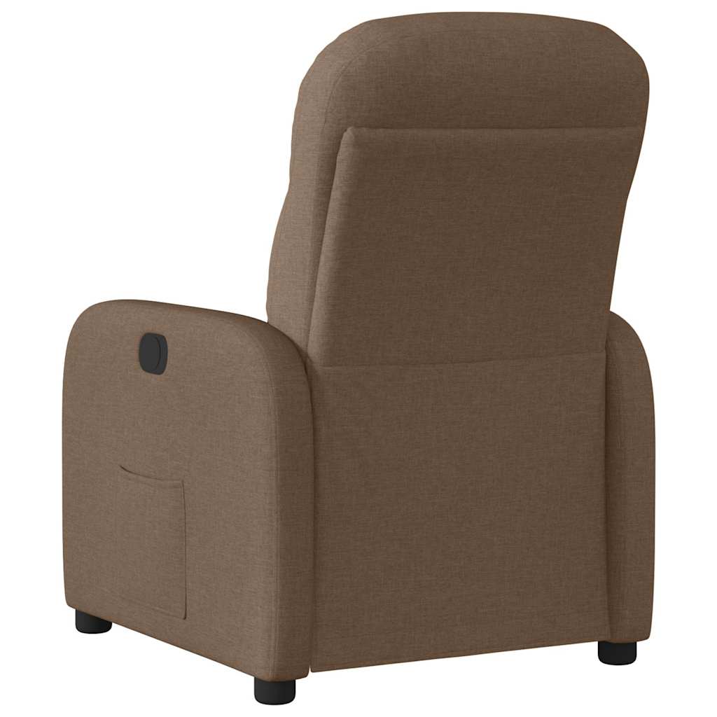 Fauteuil verstelbaar elektrisch stof bruin