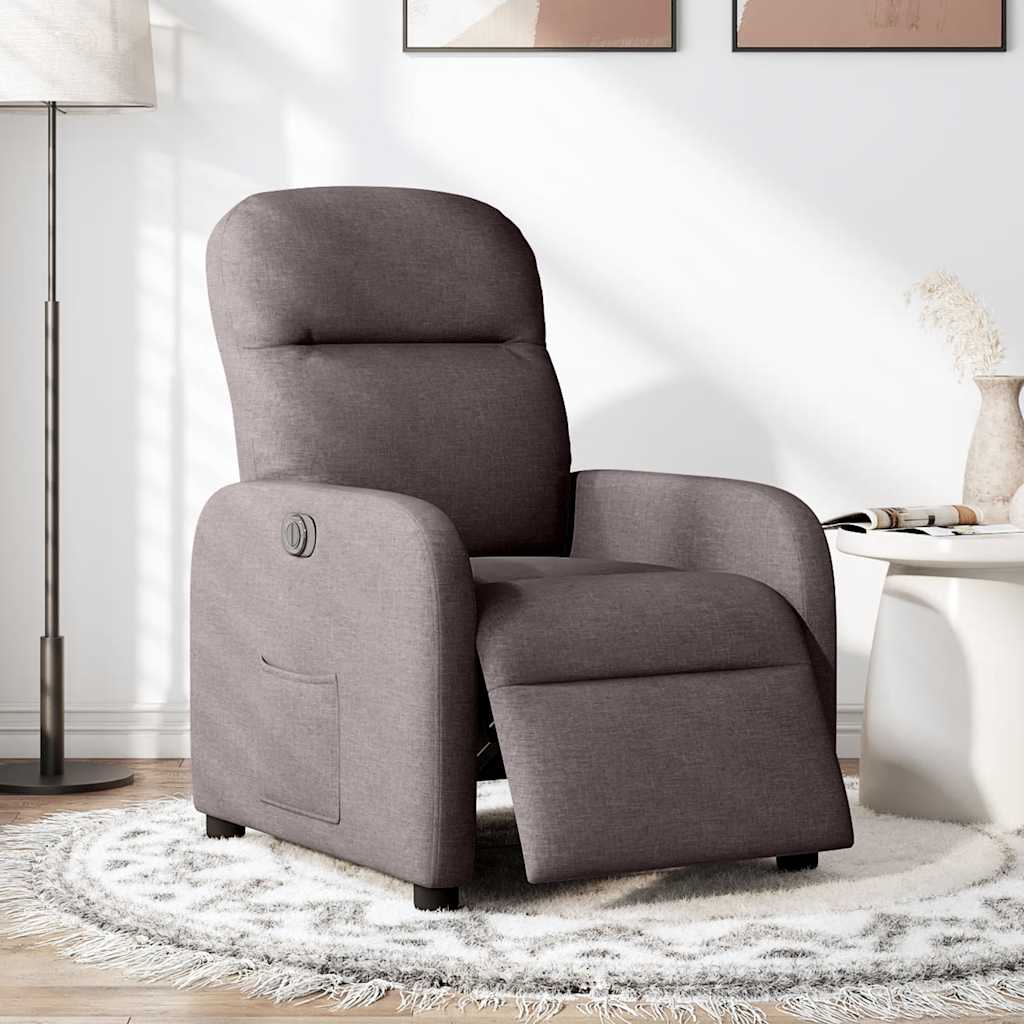 Fauteuil verstelbaar elektrisch stof donkerbruin