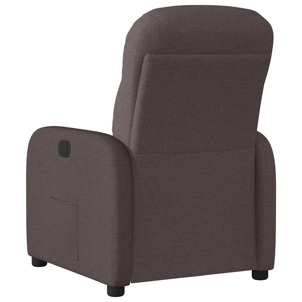 Fauteuil verstelbaar elektrisch stof donkerbruin