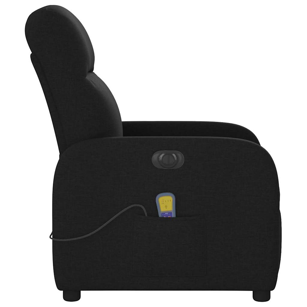 Massagestoel elektrisch verstelbaar stof zwart
