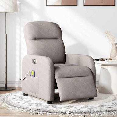 Massagestoel elektrisch verstelbaar stof taupe