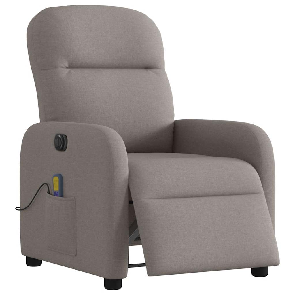 Massagestoel elektrisch verstelbaar stof taupe