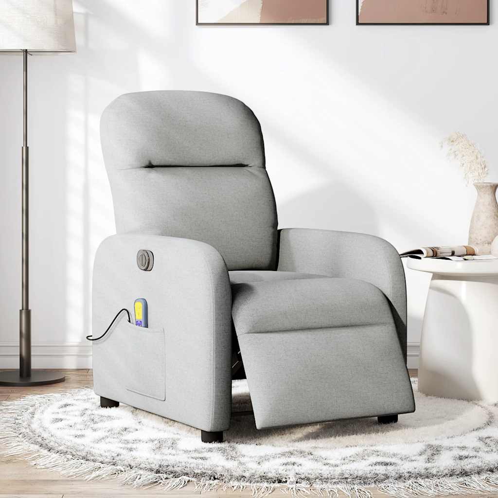 Massagestoel elektrisch verstelbaar stof wolk grijs