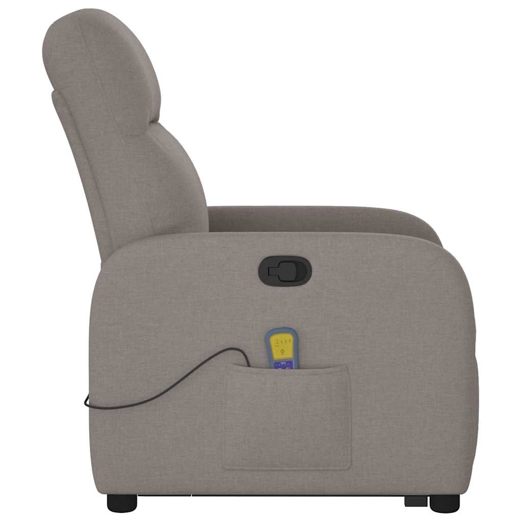 Sta-op-massagestoel verstelbaar stof taupe