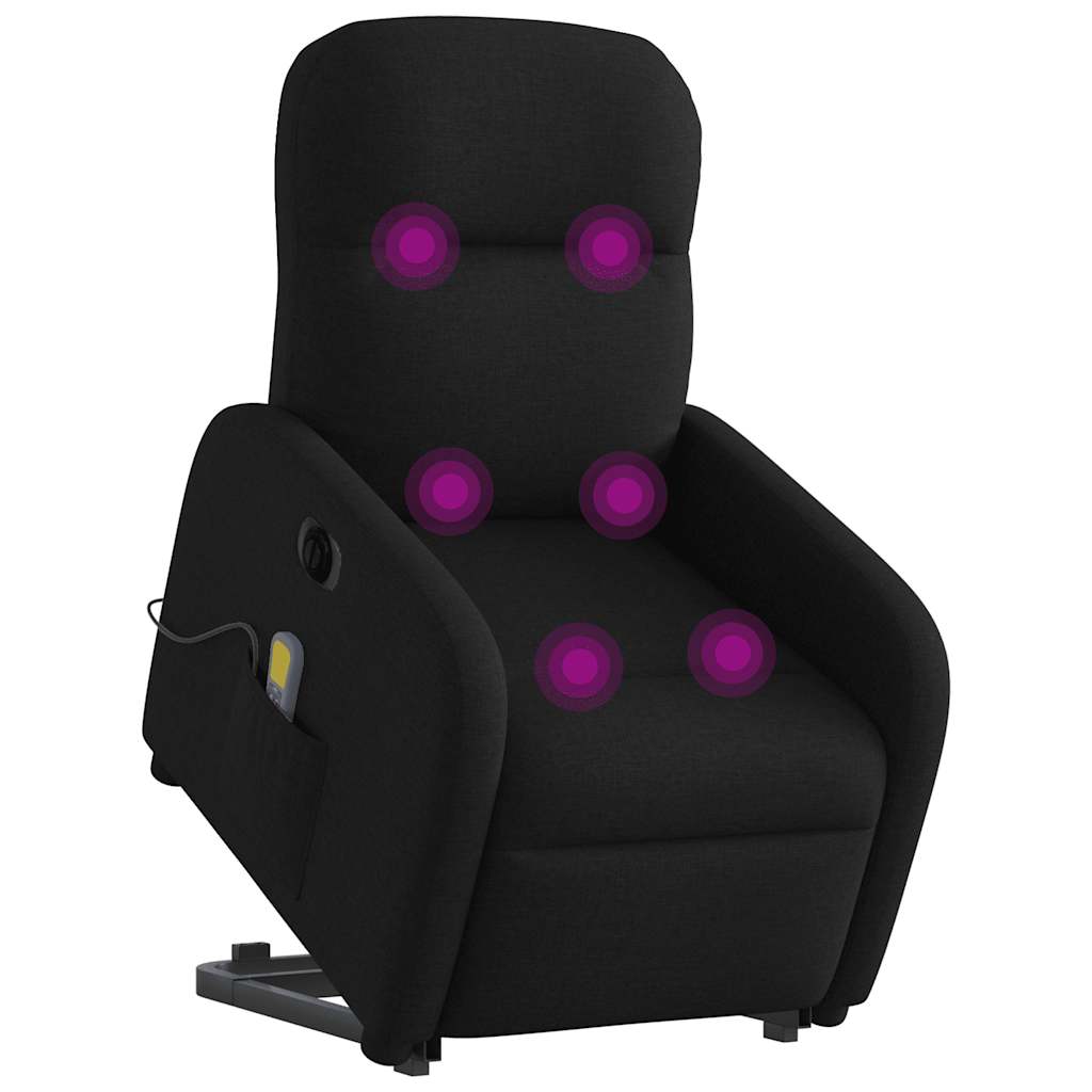 Sta-op-massagestoel elektrisch verstelbaar stof zwart