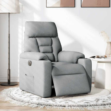 Fauteuil elektrisch verstelbaar stof lichtgrijs