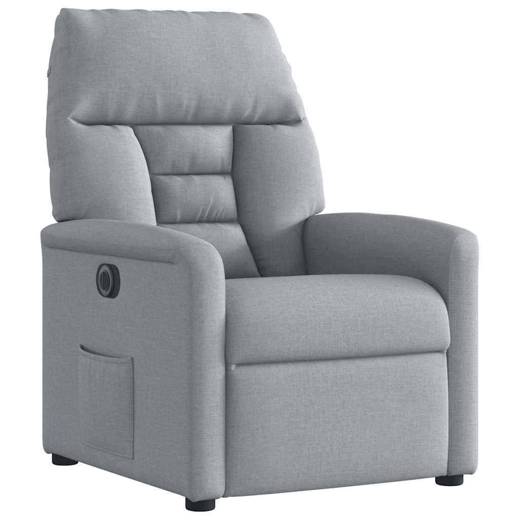 Fauteuil elektrisch verstelbaar stof lichtgrijs