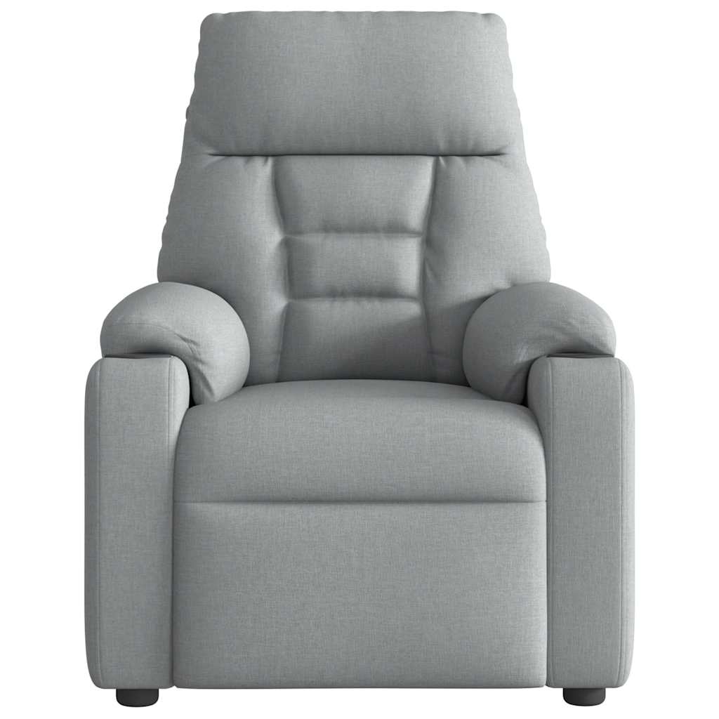 Fauteuil elektrisch verstelbaar stof lichtgrijs