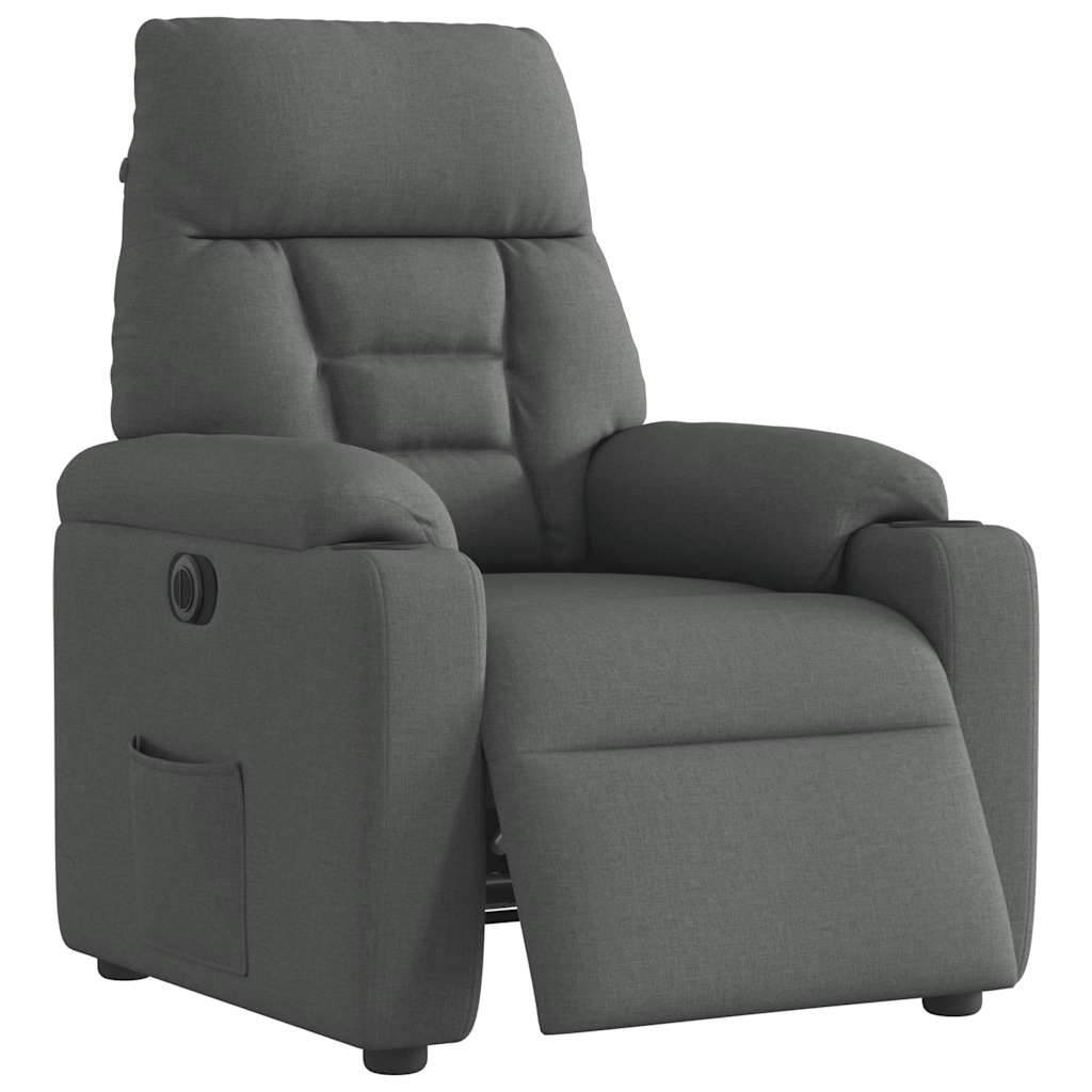 Fauteuil elektrisch verstelbaar stof donkergrijs