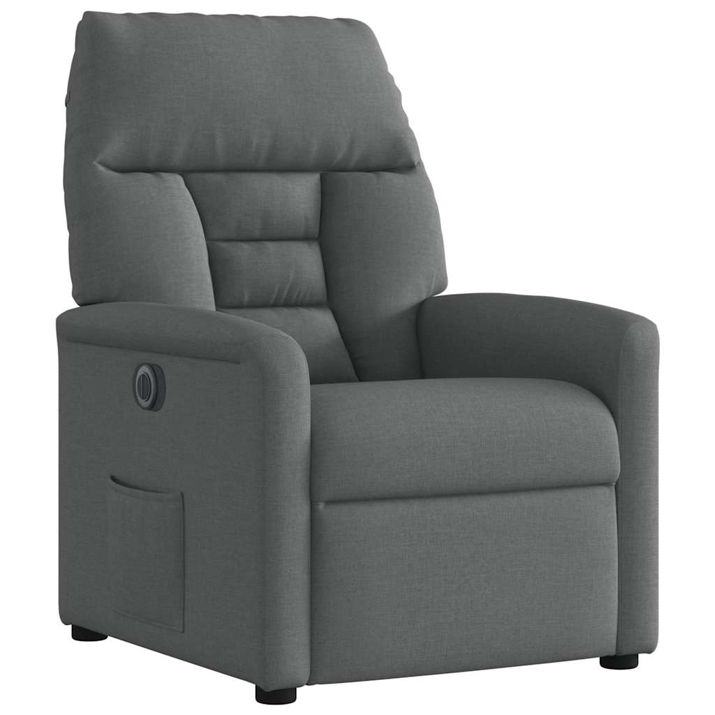 Fauteuil elektrisch verstelbaar stof donkergrijs