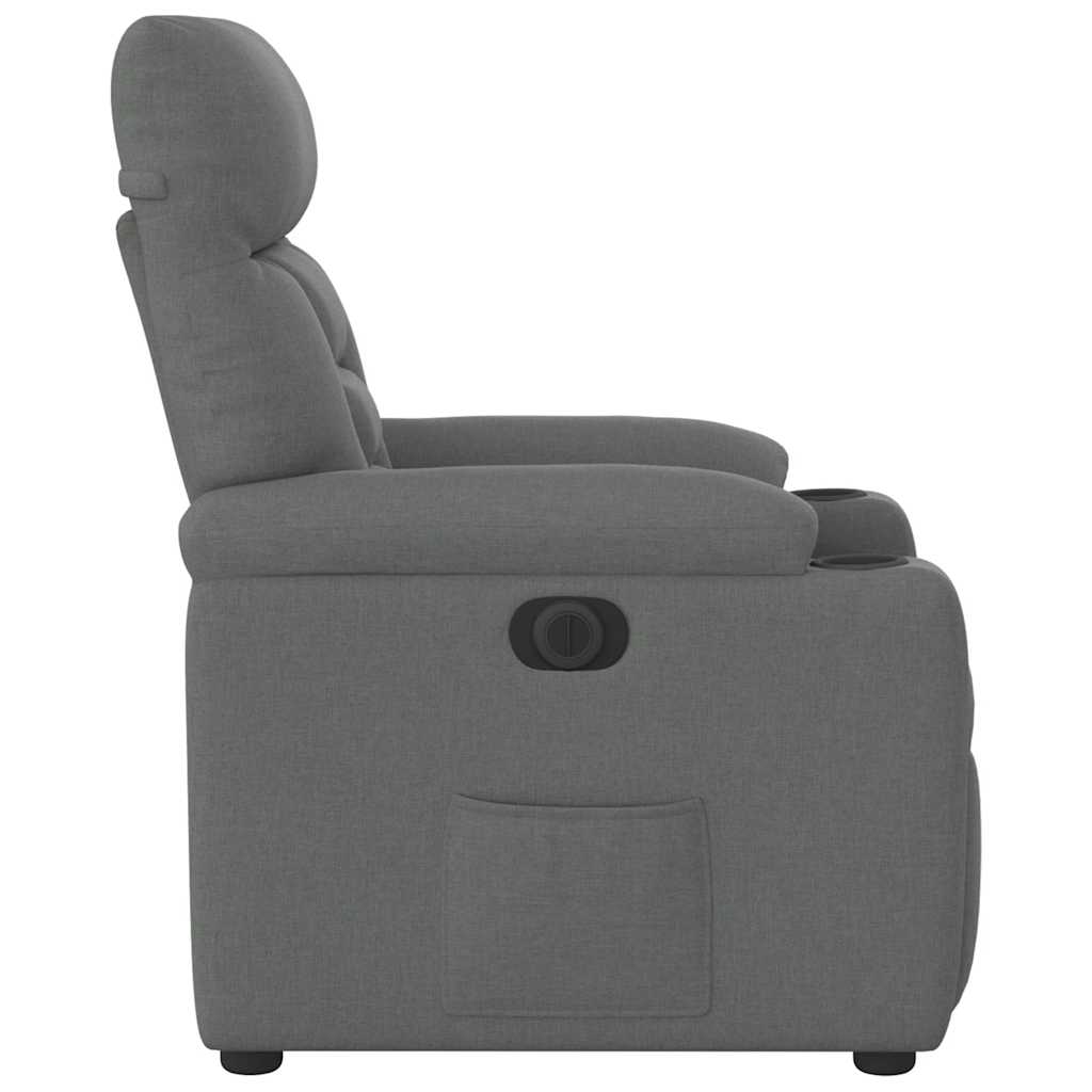Fauteuil elektrisch verstelbaar stof donkergrijs