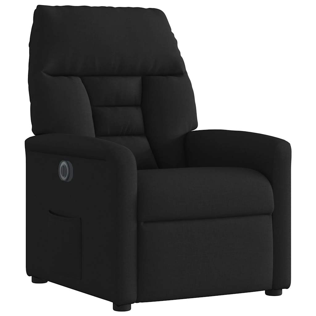 Fauteuil verstelbaar elektrisch stof zwart