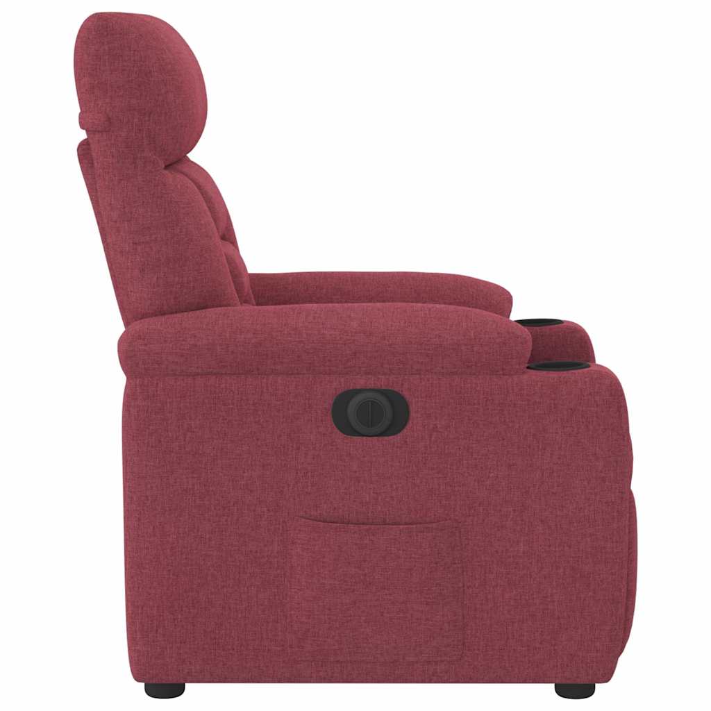 Fauteuil verstelbaar elektrisch stof wijnrood