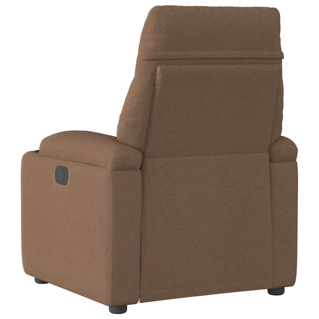 Fauteuil verstelbaar elektrisch stof bruin