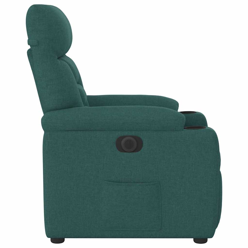 Fauteuil verstelbaar elektrisch stof donkergroen