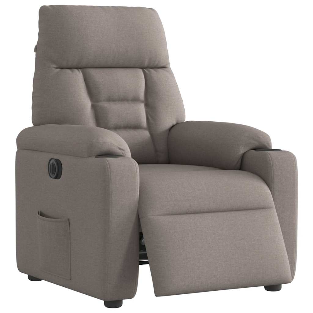 Fauteuil verstelbaar elektrisch stof taupe