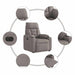 Fauteuil verstelbaar elektrisch stof taupe