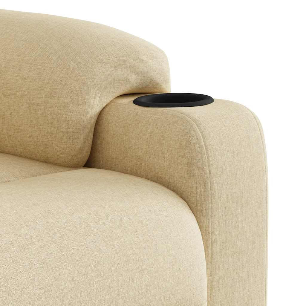 Fauteuil verstelbaar elektrisch stof crèmekleurig