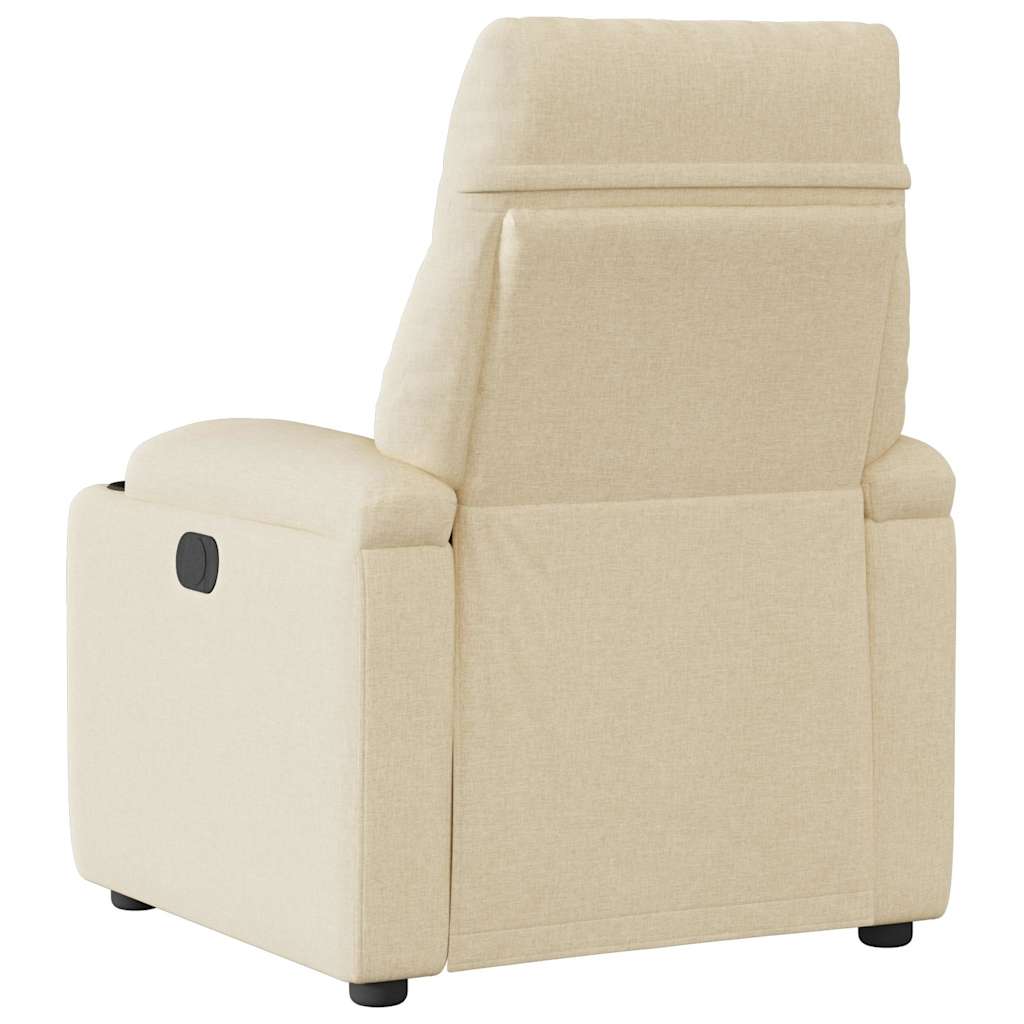 Fauteuil verstelbaar elektrisch stof crèmekleurig