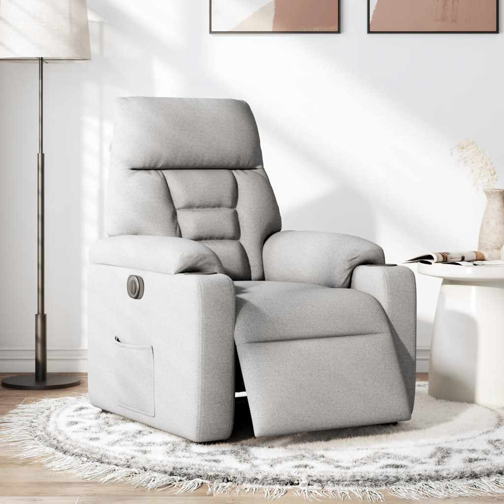 Fauteuil elektrisch verstelbaar stof wolk grijs