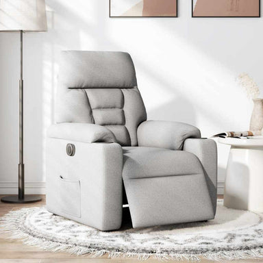 Fauteuil elektrisch verstelbaar stof wolk grijs
