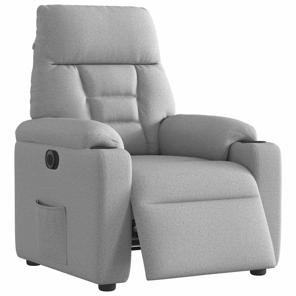 Fauteuil elektrisch verstelbaar stof wolk grijs