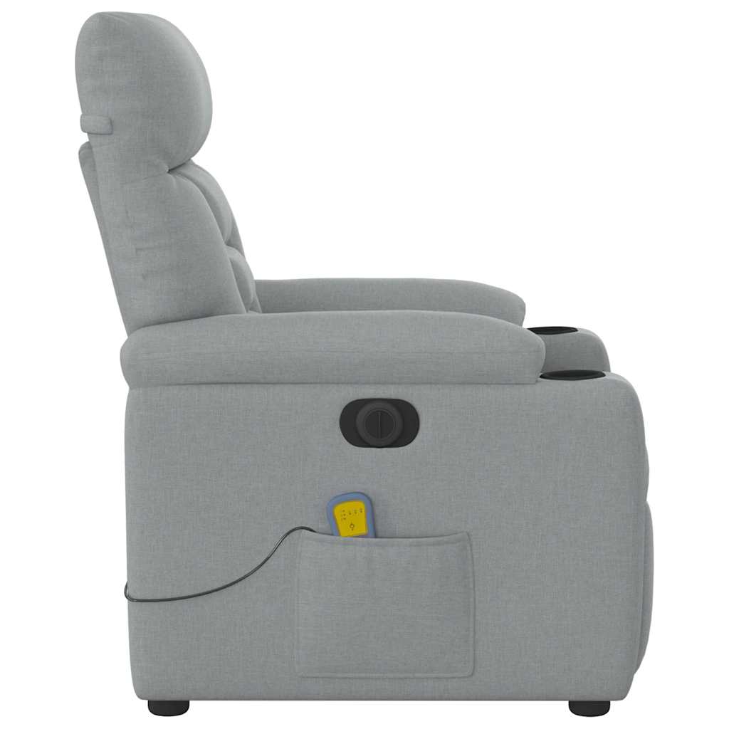 Massagestoel elektrisch verstelbaar stof lichtgrijs